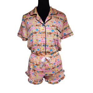 Pink Multi pajama set- NWOT-Size Large